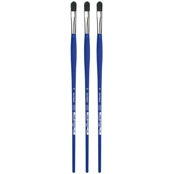 da Vinci FORTE-Acrylics Student Brush, Synthetic, Acrylic & Oil, Filbert, Series 8650, Size 10, Pack of 3