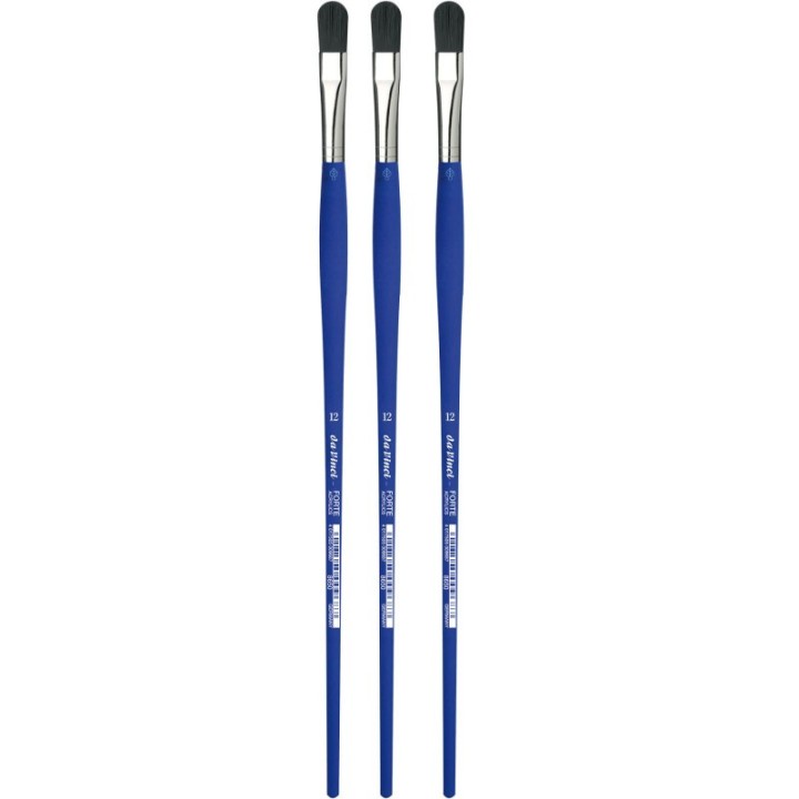 da Vinci FORTE-Acrylics Student Brush, Synthetic, Acrylic & Oil, Filbert, Series 8650, Size 12, Pack of 3