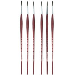 da Vinci COLLEGE Student Brush, Synthetic, Acrylic & Oil, Round, Series 8730, Size 6, Pack of 6