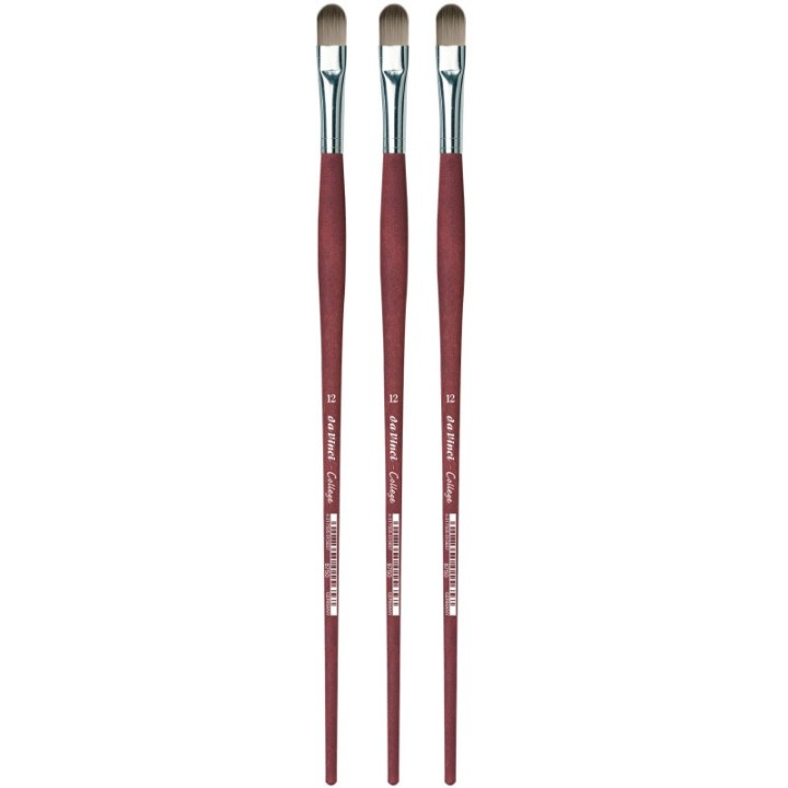 da Vinci COLLEGE Student Brush, Synthetic, Acrylic & Oil, Filbert, Series 8750, Size 12, Pack of 3