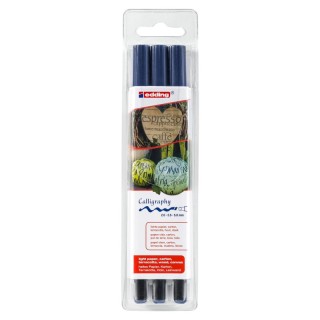 edding 1255 Series Calligraphy Pen, Steel Blue, Set of 3