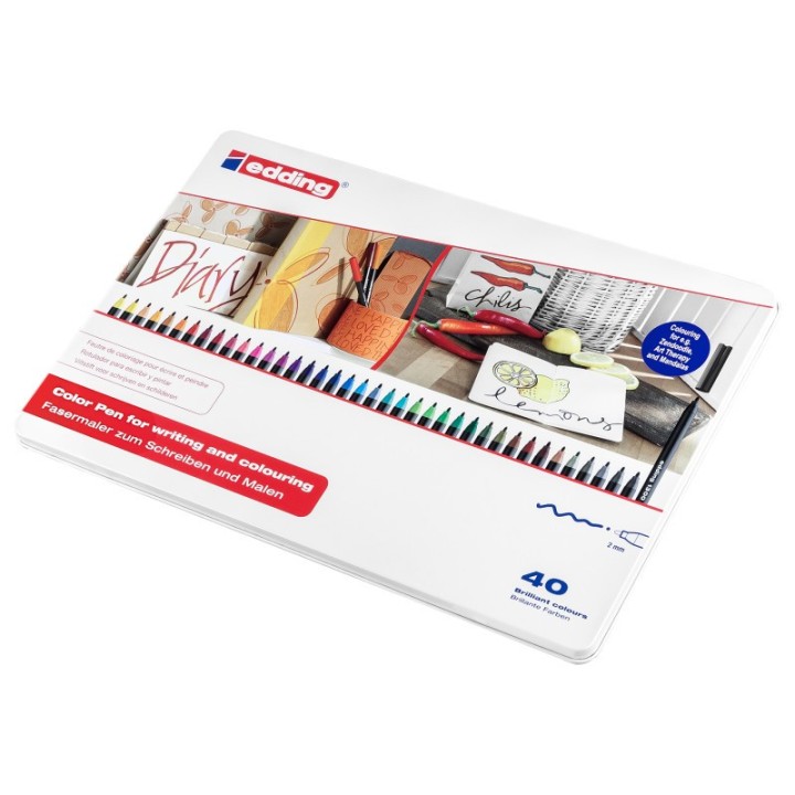 edding 1300 Series Color Markers, Medium, Assorted Colors, Set of 40