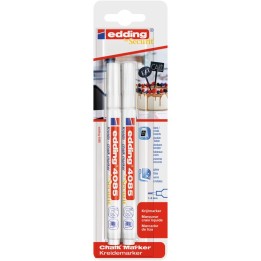 edding 4085 Series Chalk Marker, White, Set of 2