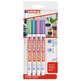 edding 4085 Series Chalk Marker, Metallic Colors, Set of 4