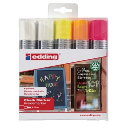 edding 4090 Series Chalk Marker, Neon Colors, Set of 5