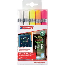 edding 4095 Series Chalk Marker, Assorted Colors, Set of 5