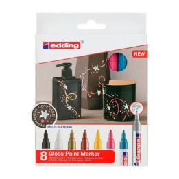 edding 750 Series Gloss Paint Marker, Assorted Colors, Set of 8