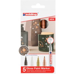 edding 751 Series Gloss Paint Marker, Metallic Colors, Set of 5