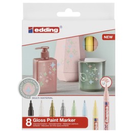 edding 751 Series Gloss Paint Marker, Pastel Colors, Set of 8