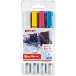 edding 95 Series Glass Marker, Light Colors, Set of 4