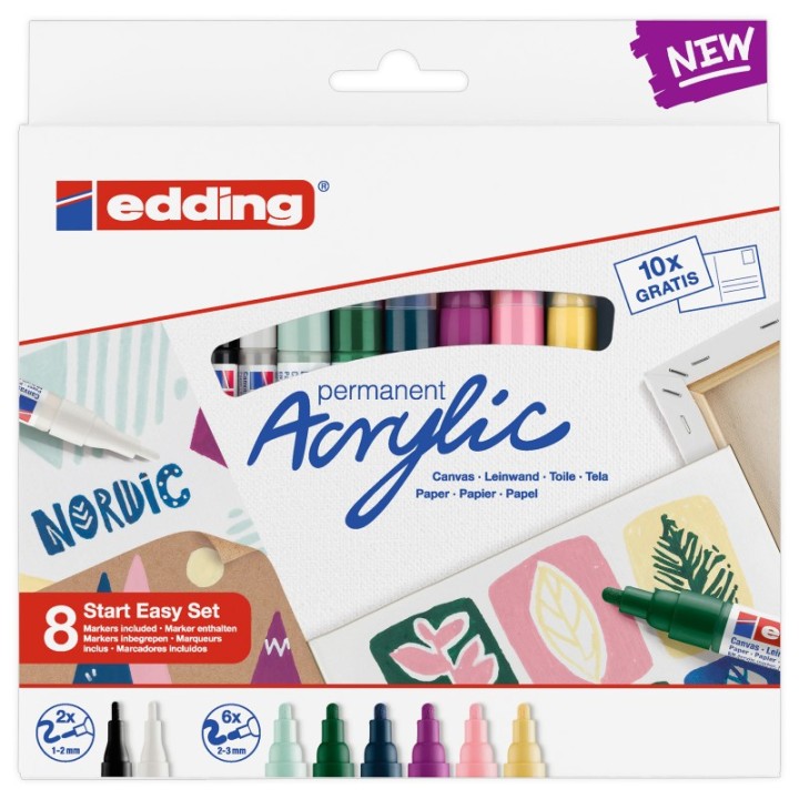 edding Acrylic Paint Markers, Nordic Colors, Set of 8