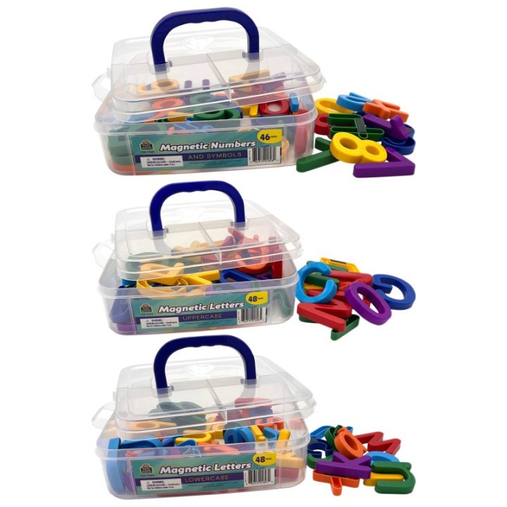 Teacher Created Resources® Magnetic Letters & Numbers 3-Pack, Uppercase, Lowercase, Numbers & Symbols