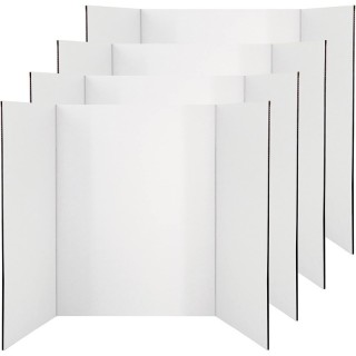 enday Trifold Poster Board, Presentation Board, 36" x 48", White, Pack of 4