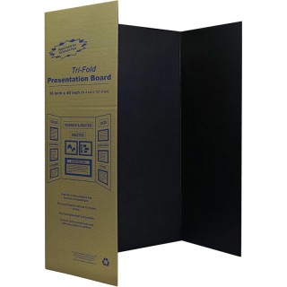 enday Trifold Poster Board, Presentation Board, 36" x 48", Black, Pack of 4