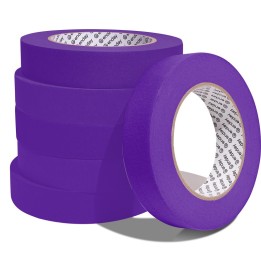 enday Masking Tape, 1" x 60 Yards, Purple, Pack of 6