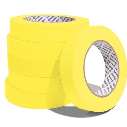 enday Masking Tape, 1" x 60 Yards, Yellow, Pack of 6