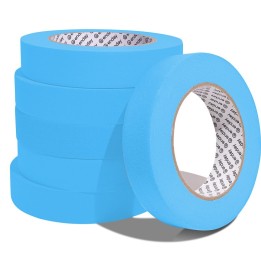 enday Masking Tape, 1" x 60 Yards, Light Blue, Pack of 6