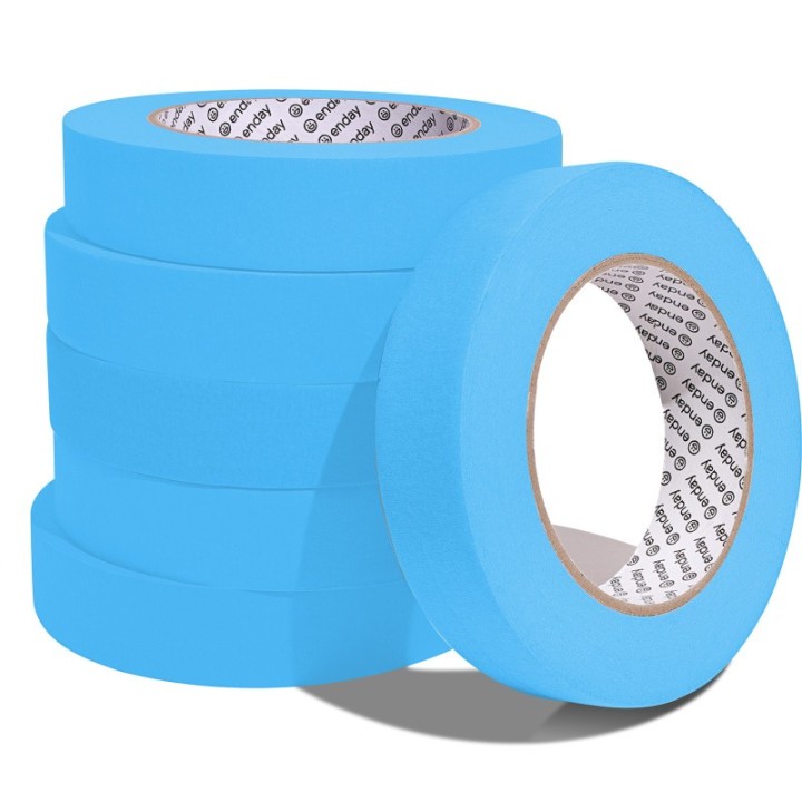 enday Masking Tape, 1" x 60 Yards, Light Blue, Pack of 6