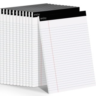 enday Legal Pad, 8-1/2" x 11", 50 Sheets, White, Pack of 12