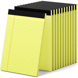 enday Legal Pad, 8-1/2" x 11", 50 Sheets, Canary, Pack of 12