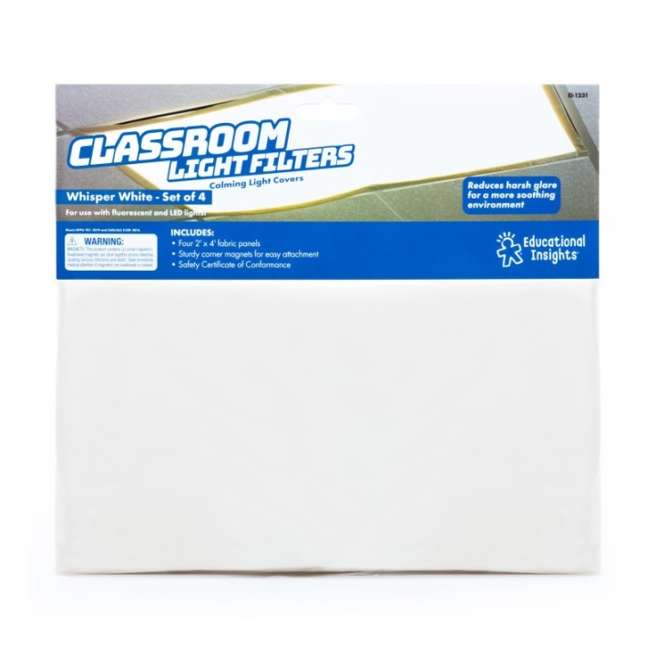 Educational Insights Classroom Light Filters, Whisper White, Set of 4
