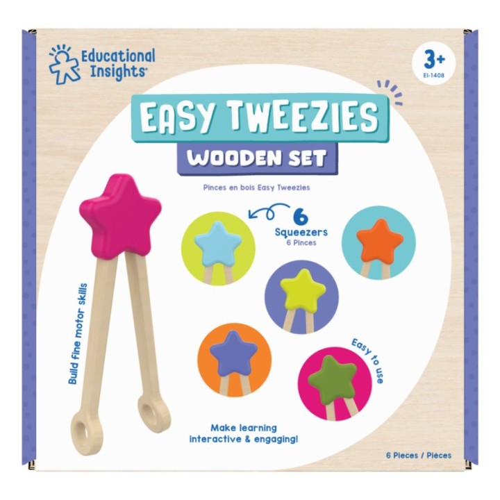 Educational Insights Wooden Tweezers, Pack of 6