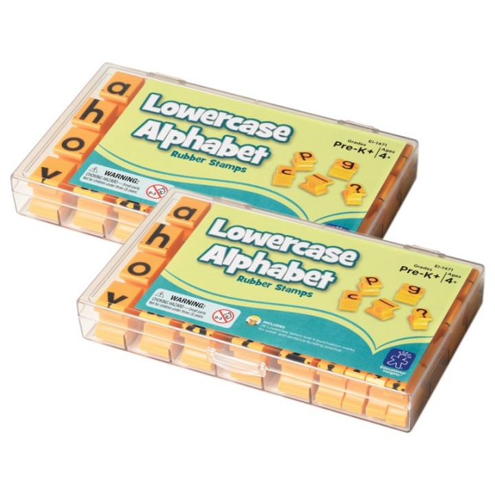 Educational Insights Alphabet Rubber Stamps, Lowercase, 5/8", 30 Per Set, 2 Sets