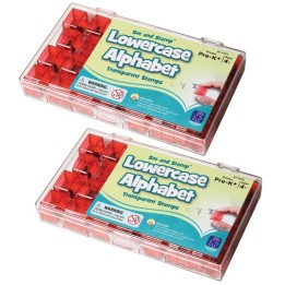Educational Insights See and Stamp Alphabet Transparent Stamps, Lowercase 5/8", 2 Sets