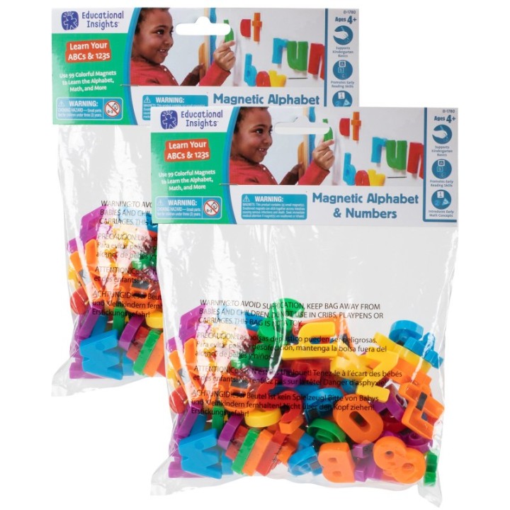 Educational Insights Magnetic Letters & Numbers, 99 Pieces Per Pack, 2 Packs