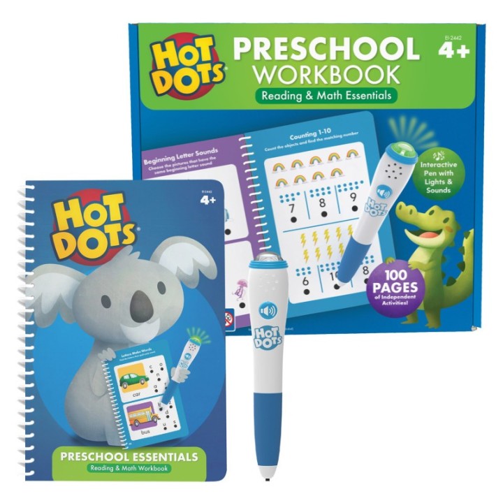 Educational Insights Hot Dots® Preschool Essentials Reading & Math Workbook