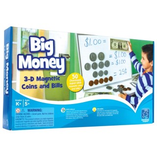 Educational Insights Big Money™ Magnetic Coins & Bills, Pack of 50