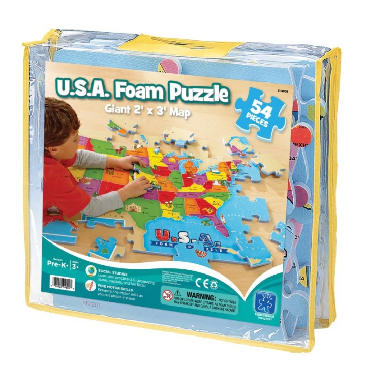 Educational Insights USA Foam Map Puzzle