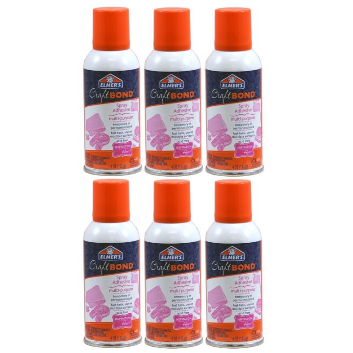 Elmer's® Craft Bond Multi-Purpose Spray Adhesive, 4 oz., Pack of 6