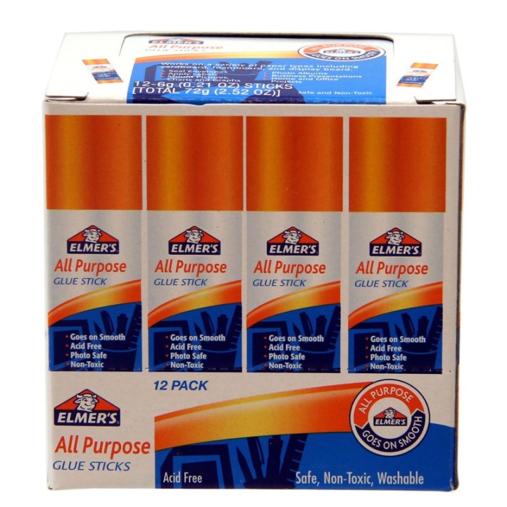 Elmer's® All Purpose Glue Stick, 0.21 oz, Pack of 12