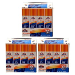 Elmer's® All Purpose Glue Stick, 0.21 oz, 12 Per Pack, 3 Packs