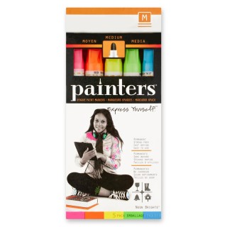 Elmer's® Painters Opaque Paint Markers, Medium Point, Neon Colors, 5 Count