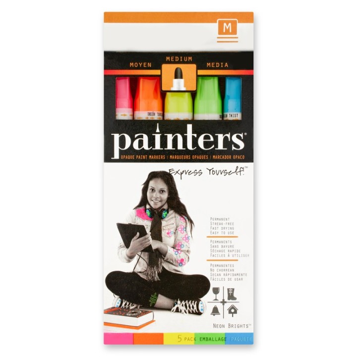 Elmer's® Painters Opaque Paint Markers, Medium Point, Neon Colors, 5 Count