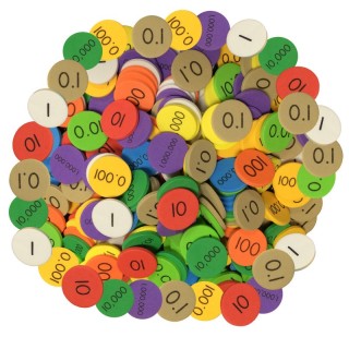Sensational Math™ 10-Value Decimals to Whole Numbers Place Value Disc, Pack of 3000