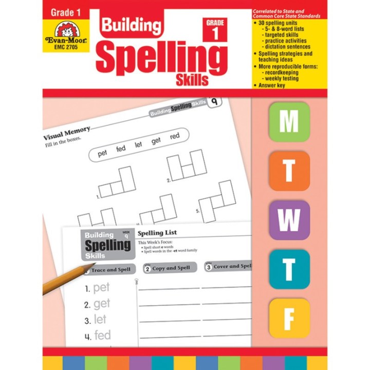 Evan-Moor Educational Publishers Building Spelling Skills, Teacher's Edition, Grade 1
