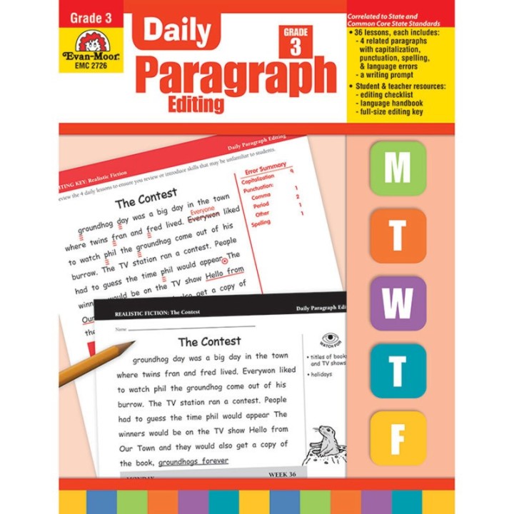 Evan-Moor Educational Publishers Daily Paragraph Editing Book, Grade 3