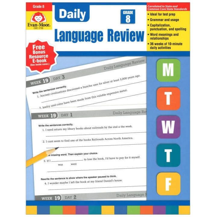 Evan-Moor Educational Publishers Daily Language Review Teacher's Edition Book, Grade 8