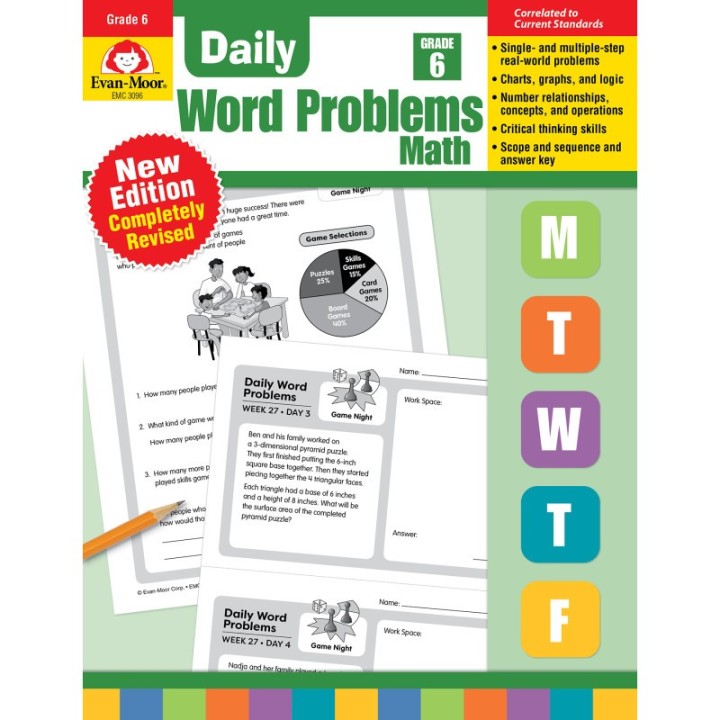 Evan-Moor Educational Publishers Daily Word Problems Math, Grade 6