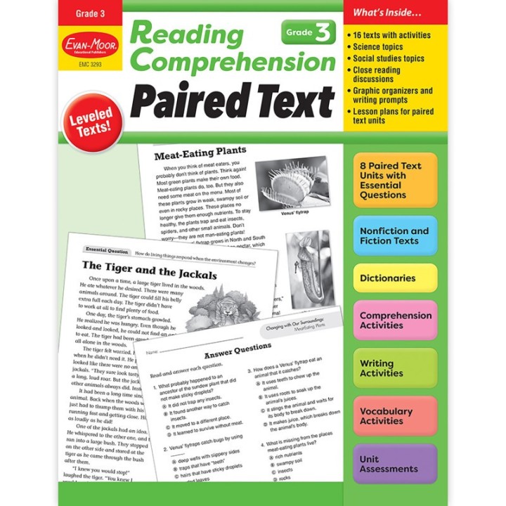 Evan-Moor Educational Publishers Reading Comprehension: Paired Text, Grade 3