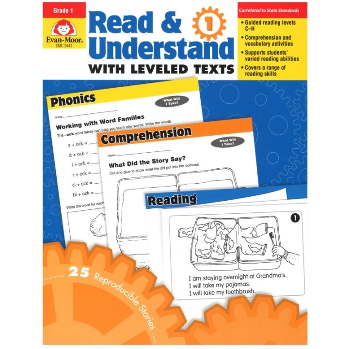 Evan-Moor Educational Publishers Read & Understand with Leveled Texts Book, Grade 1