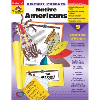Evan-Moor Educational Publishers History Pockets, Native Americans, Teacher Reproducibles, Grades 1-3
