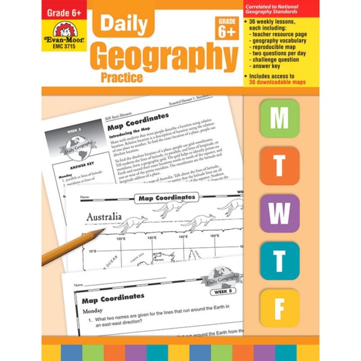 Evan-Moor Educational Publishers Daily Geography Practice Book, Teacher's Edition, Grade 6