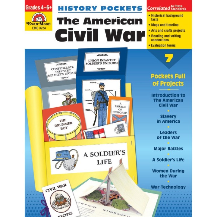 Evan-Moor Educational Publishers History Pockets: The American Civil War Book, Teacher Resource, Grades 4-6