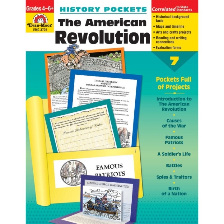 Evan-Moor Educational Publishers History Pockets: The American Revolution Book, Grades 4-6+