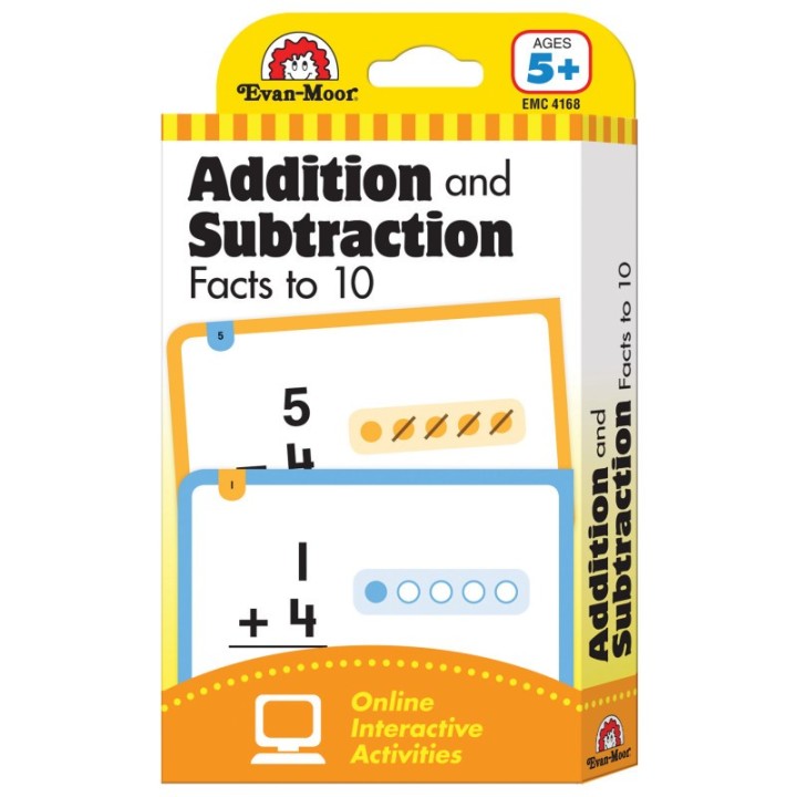 Evan-Moor Educational Publishers Learning Line: Addition and Subtraction Facts to 10, Grade 1+ (Age 5+) - Flashcards