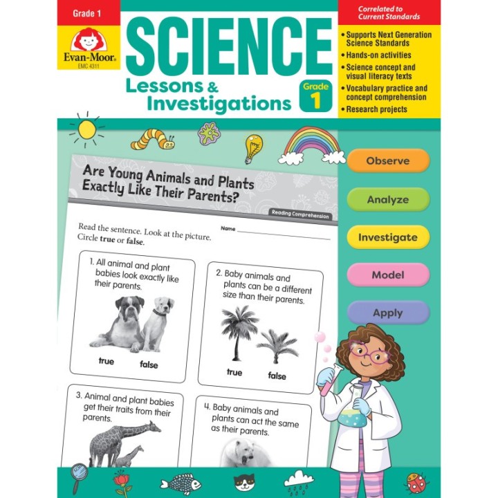Evan-Moor Educational Publishers Science Lessons and Investigations, Grade 1